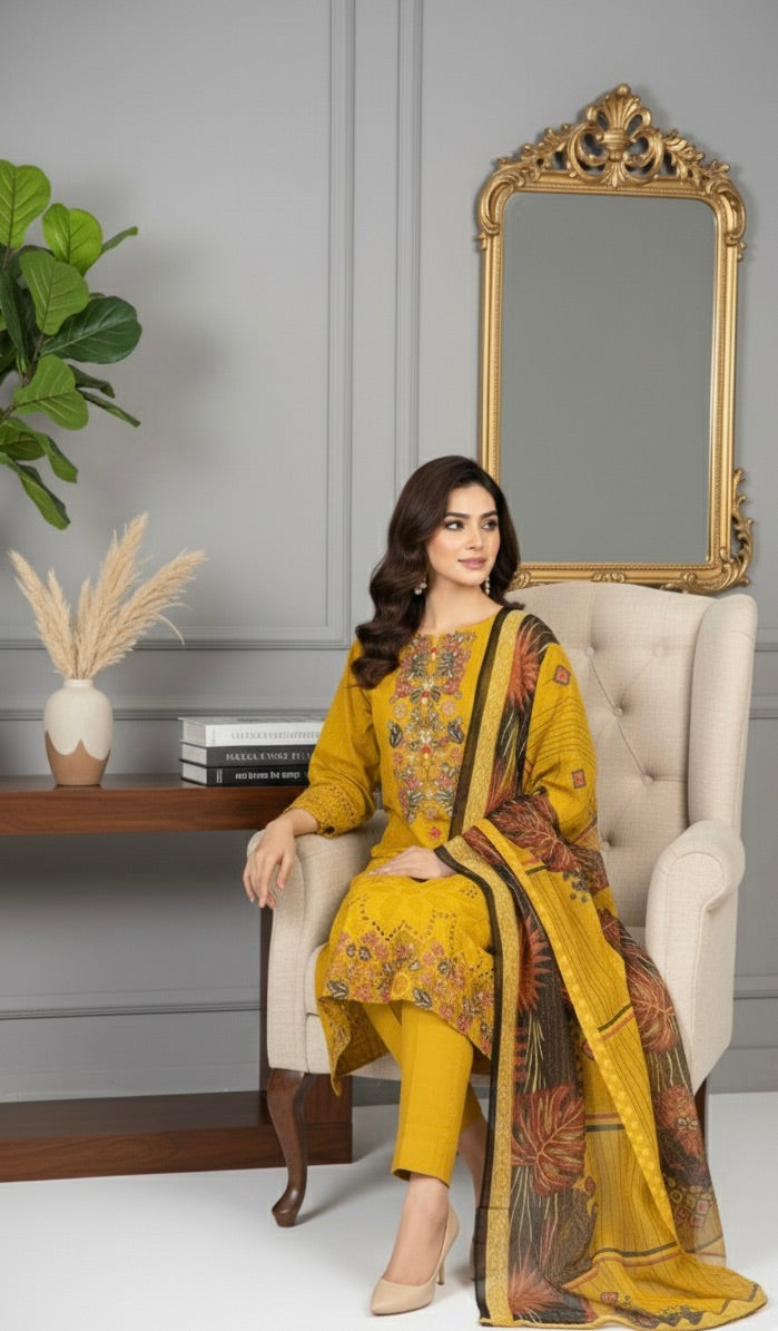 MAPLE GRACE-EMBROIDERED 3-PC LUXURY PRET