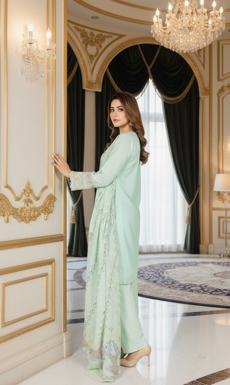 PISTA BLOSSOM - EMBROIDERED 3-PC LUXURY PRET