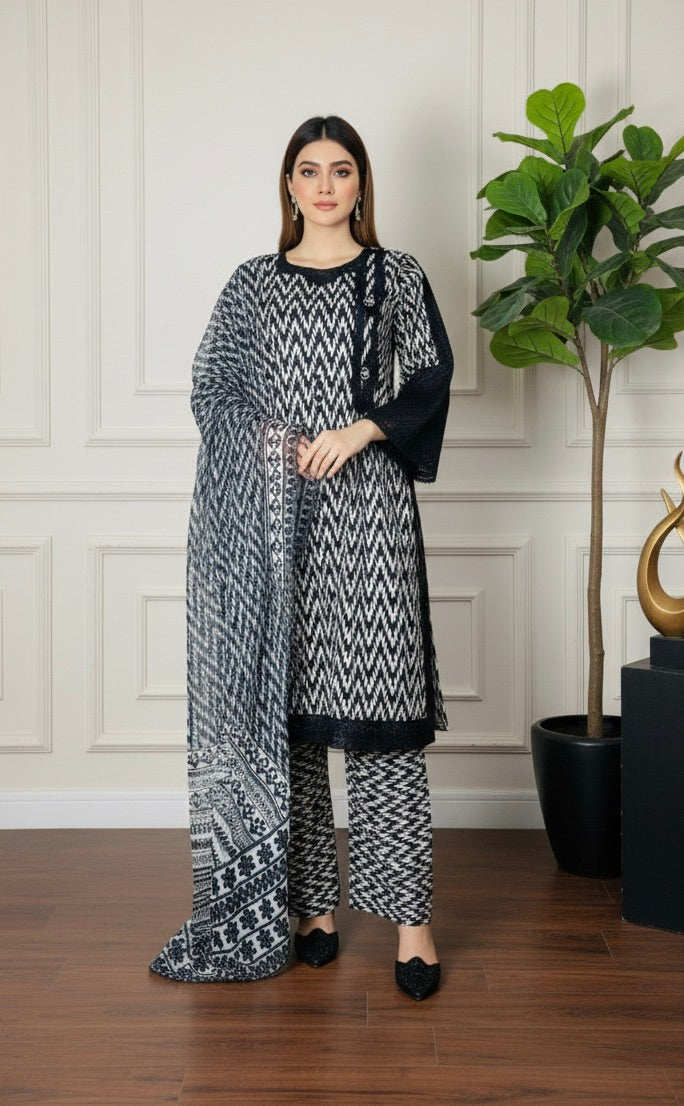 DASTAAN β ZIG ZAG PRINTED 3-PC