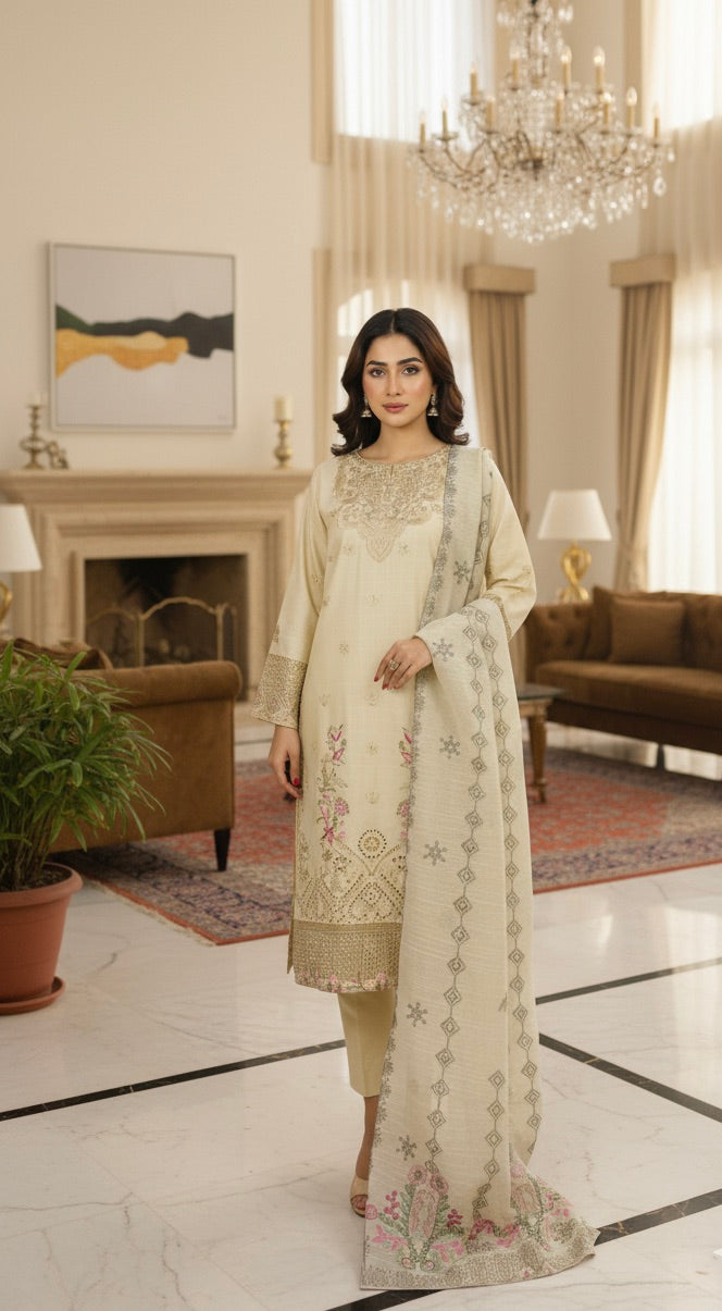 PEARL BLOSSOM EMBROIDERED 3-PC LUXURY PRET