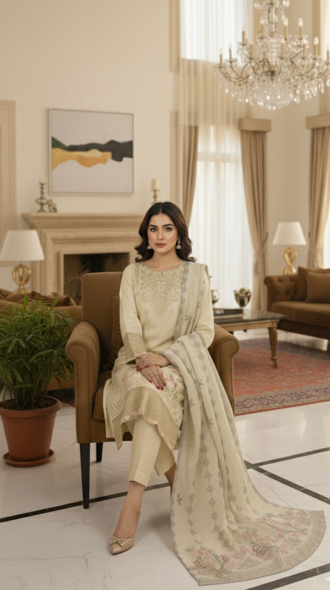 PEARL BLOSSOM EMBROIDERED 3-PC LUXURY PRET