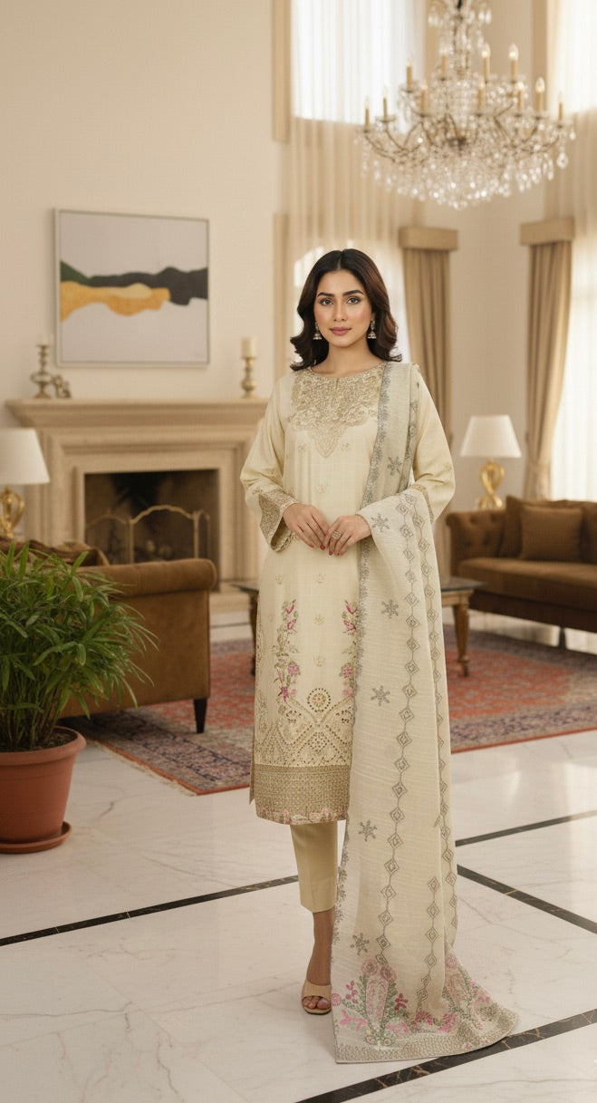 PEARL BLOSSOM EMBROIDERED 3-PC LUXURY PRET
