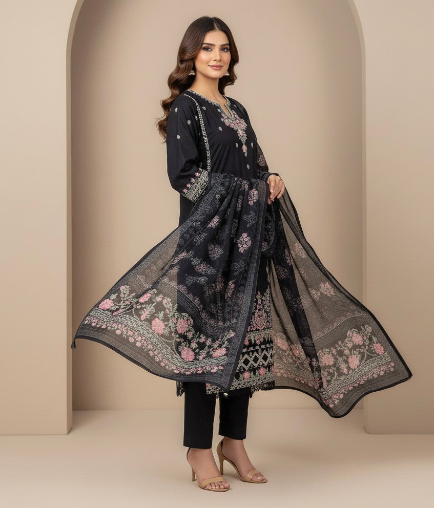 NOIR MAJESTY – EMBROIDERED 3-PC LUXURY PRET