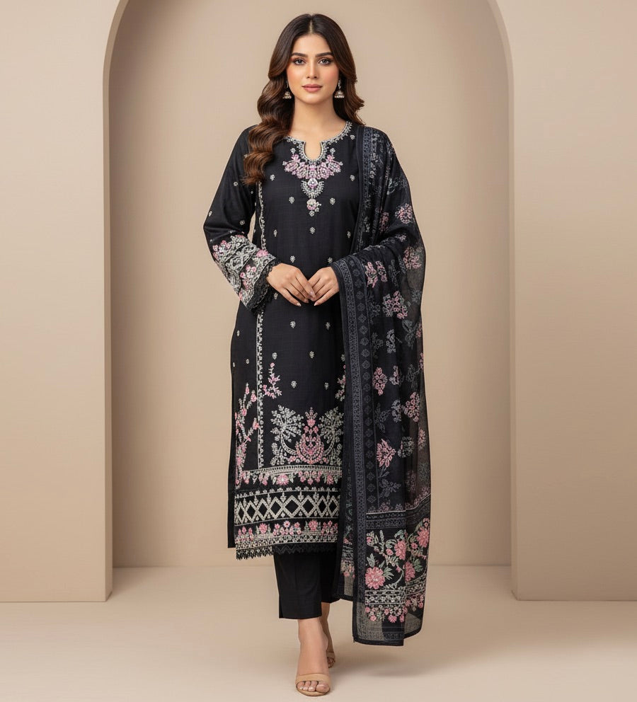 NOIR MAJESTY – EMBROIDERED 3-PC LUXURY PRET