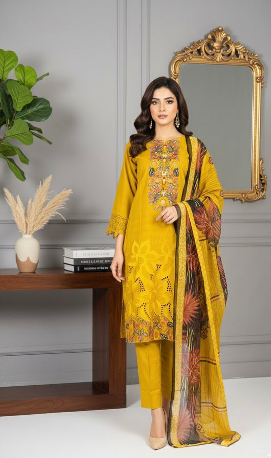 MAPLE GRACE-EMBROIDERED 3-PC  LUXURY PRET