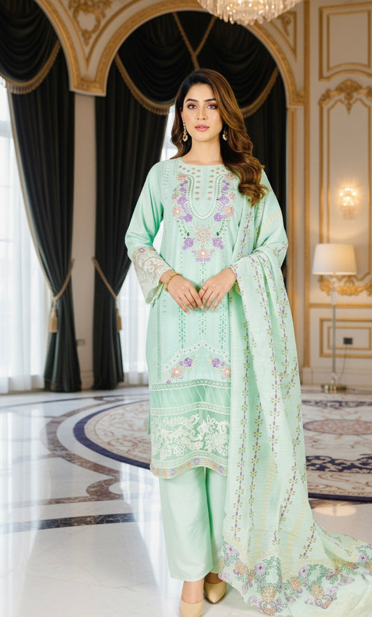 PISTA BLOSSOM - EMBROIDERED 3-PC  LUXURY PRET