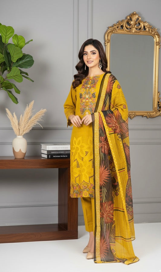 MAPLE GRACE-EMBROIDERED 3-PC  LUXURY PRET