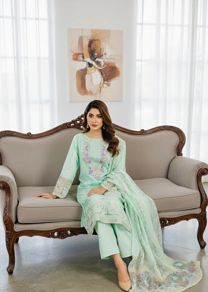 PISTA BLOSSOM - EMBROIDERED 3-PC  LUXURY PRET