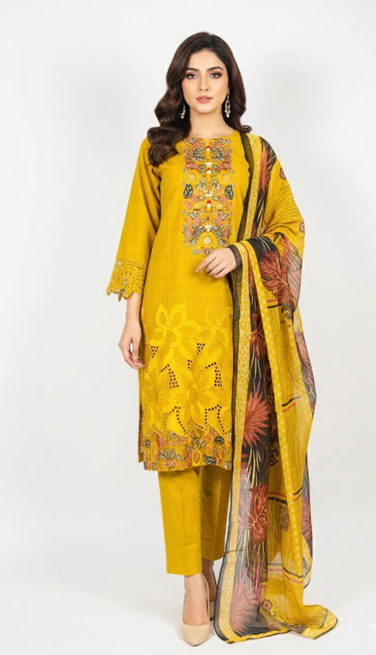 MAPLE GRACE-EMBROIDERED 3-PC  LUXURY PRET