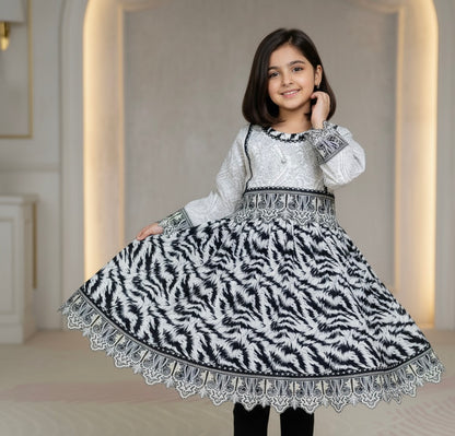 BABY FROCK– ELEGANT BLACK & SKIN | SINGLE  SHIRT