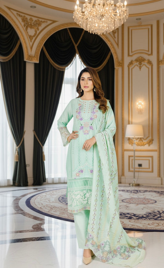 PISTA BLOSSOM - EMBROIDERED 3-PC  LUXURY PRET
