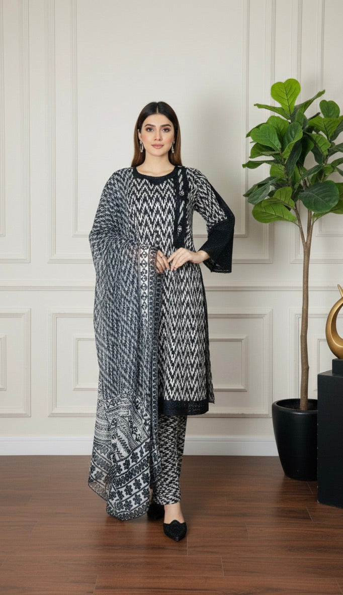 DASTAAN – ZIG ZAG PRINTED 3-PC