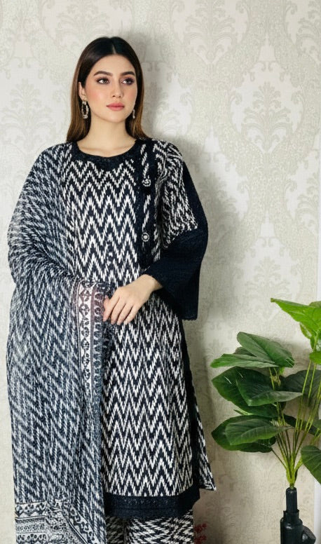 DASTAAN – ZIG ZAG PRINTED 3-PC