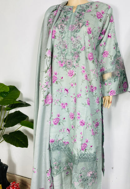 ZEENAT PRINTED 3-PC SUIT