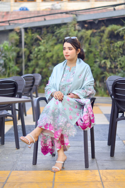 ZEENAT PRINTED 3-PC SUIT