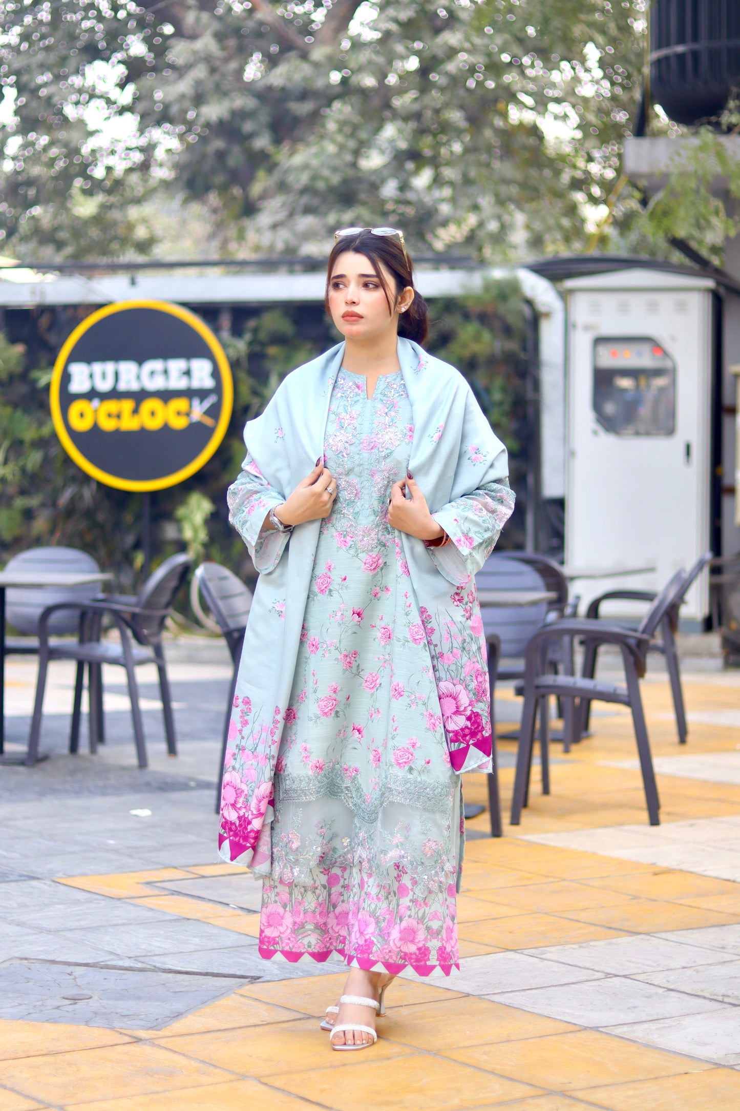 ZEENAT PRINTED 3-PC SUIT