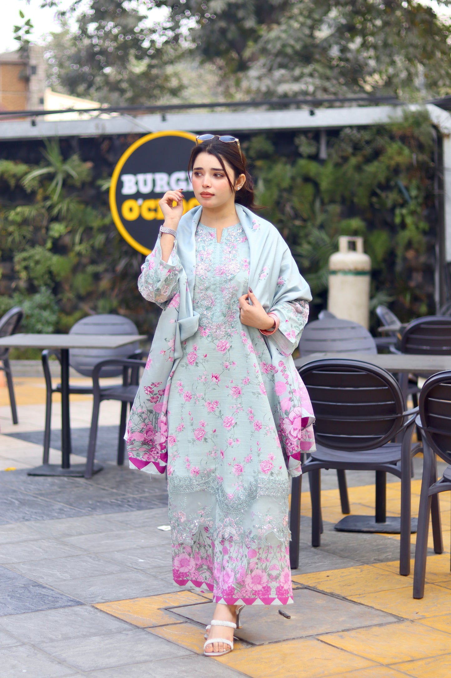 ZEENAT PRINTED 3-PC SUIT