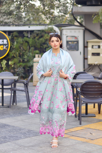 ZEENAT PRINTED 3-PC SUIT