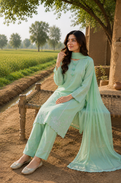 MEHRUNISA LUXE 3-PC SUIT