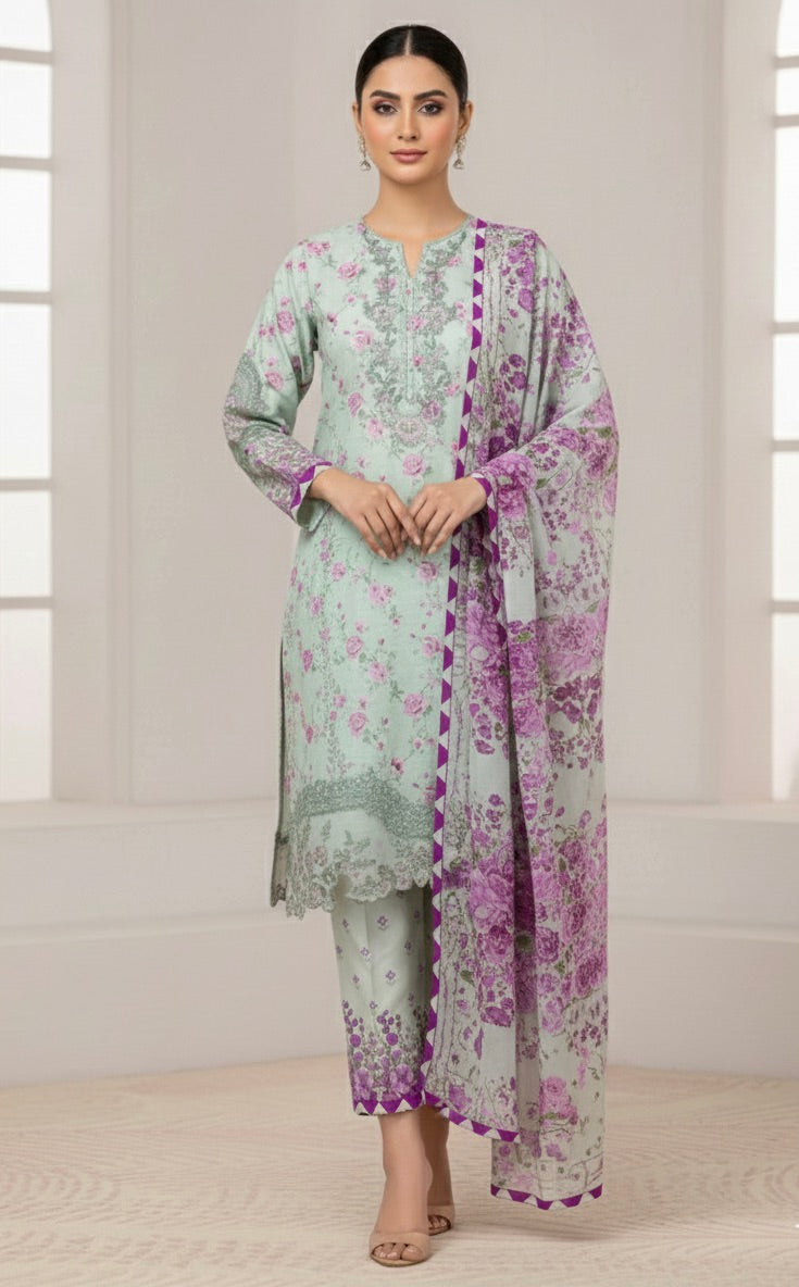 ZEENAT PRINTED 3-PC SUIT